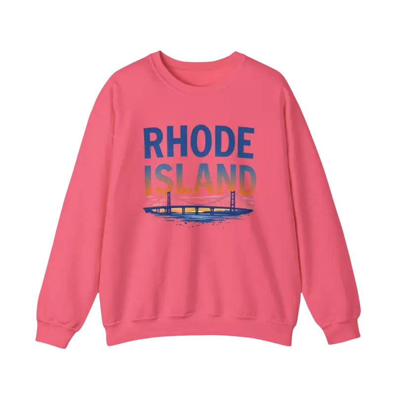 Pink Rhode Island sweatshirt featured in the Rhode Island Sunset Crewneck Sweatshirt