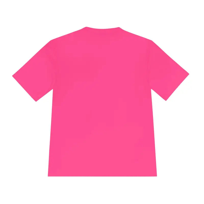 Pink short-sleeved Rhode Island Unisex Moisture Wicking T-Shirt for outdoor travel