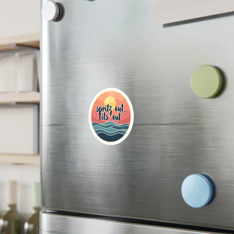 Round Laptop Sticker featuring Sunset and Ocean Design for aesthetic appeal