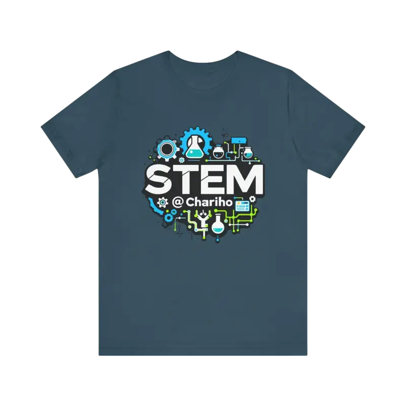 Blue STEM Chariho Unisex Jersey Short Sleeve Tee for science enthusiasts