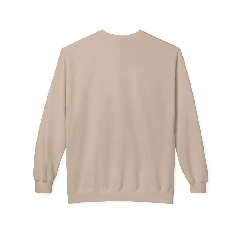 Beige crewneck sweatshirt featuring Santa with his chicks design for festive wear