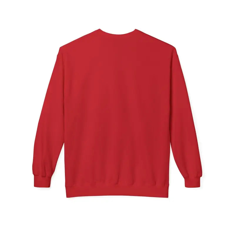 Red long-sleeved Santa With His Chicks Fleece Crewneck Sweatshirt for festive style