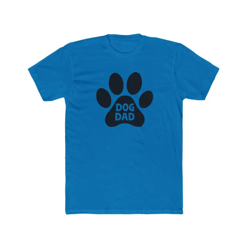 Blue Dog Dad T-shirt in Simple Dog Dad Unisex Cotton Crew Tee design
