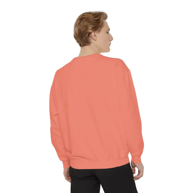 Salmon-colored crewneck sweatshirt from Sitting on the Dock Bite Me Unisex collection