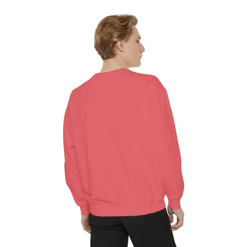 Salmon-colored crewneck sweatshirt from Sitting on the Dock Bite Me collection