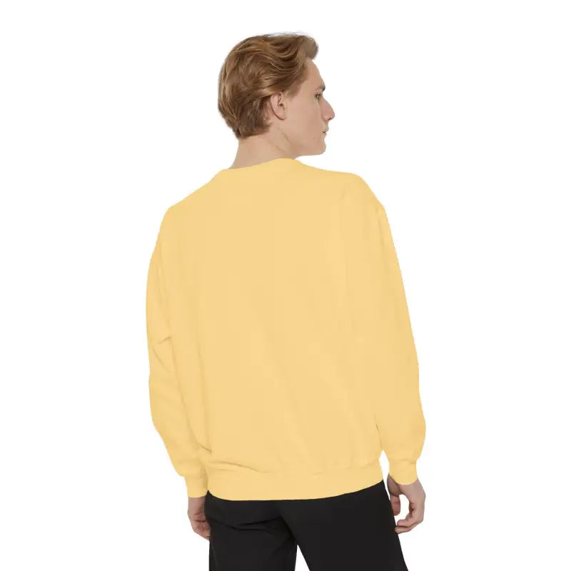 Yellow crewneck sweatshirt from Sitting on the Dock Bite Me Unisex Garment Dyed collection