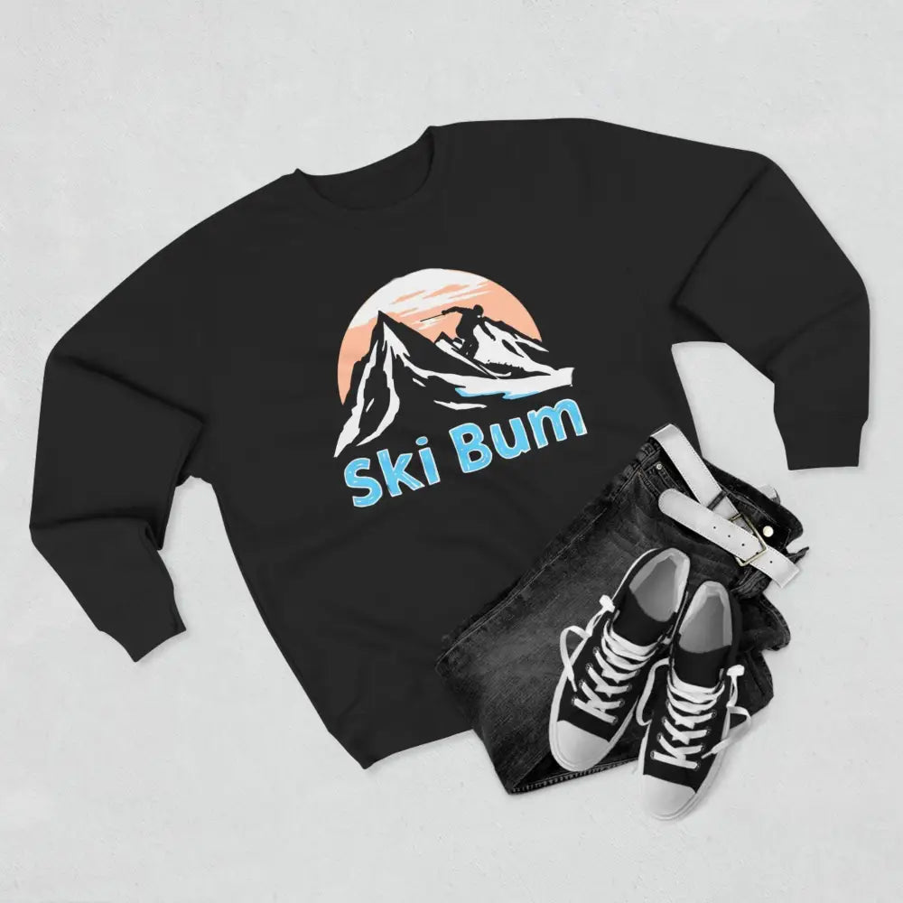 Black Ski Bum sweatshirt from the Ski Bum Sweatshirt Collection in blue, beige, and black