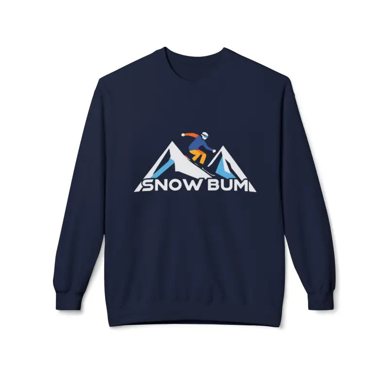 Navy blue sweatshirt featuring a skier graphic from the Skier Graphic and Snow Bum collection