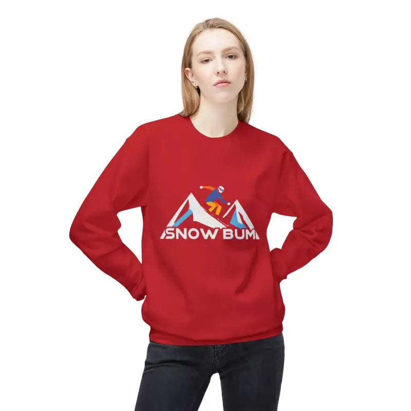 Red Snow Bum sweatshirt from Skier Graphic and Snow Bum Sweatshirts collection