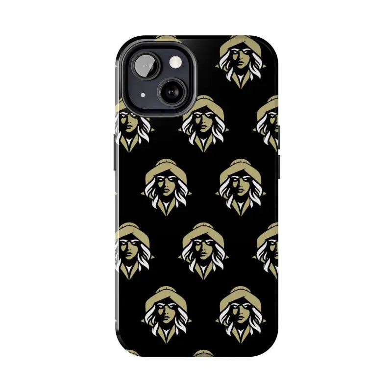 Black Tough Phone Case featuring a unique Woman Face Design by Skipper Lax