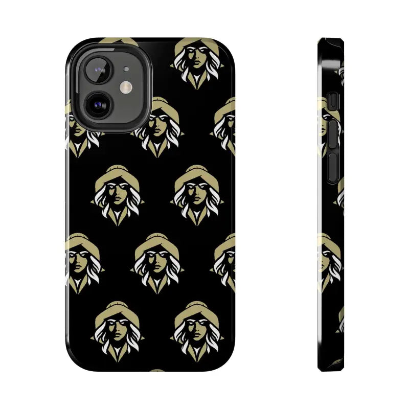 Black Tough Phone Case featuring Woman Face Design by Skipper Lax
