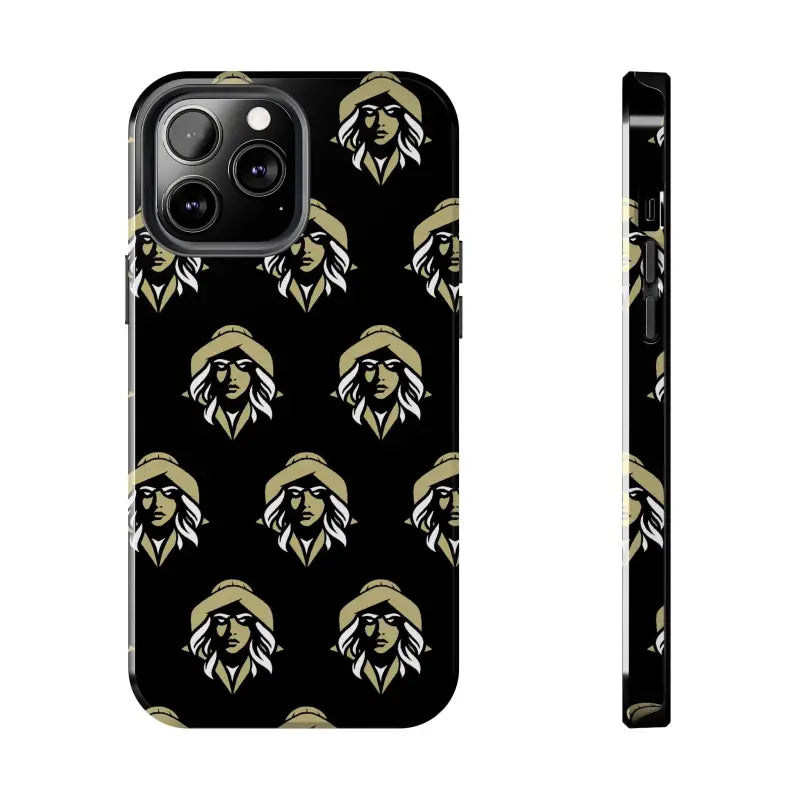 Black Tough Phone Case featuring Woman Face Design by Skipper Lax