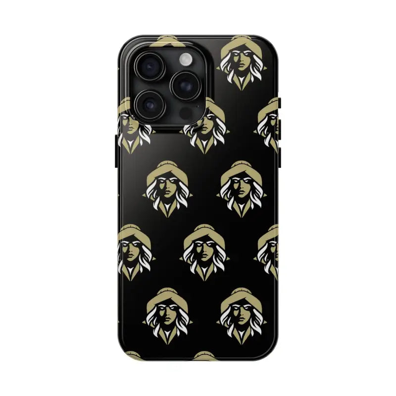 Black Tough Phone Case featuring unique Woman Face Design by Skipper Lax