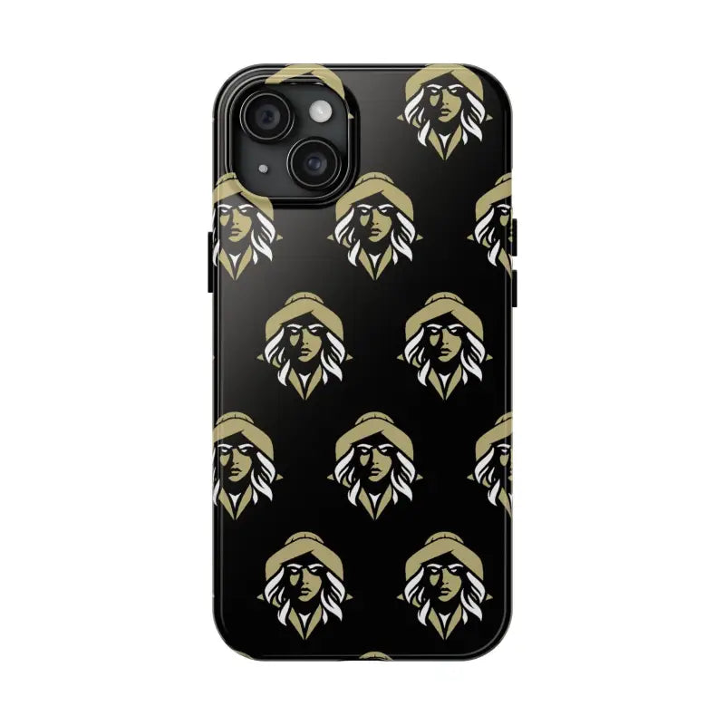 Black Tough Phone Case featuring Woman Face Design by Skipper Lax