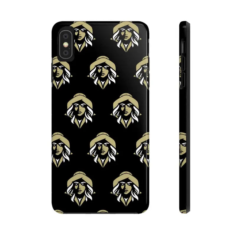 Black Tough Phone Case featuring a stylish woman face design by Skipper Lax