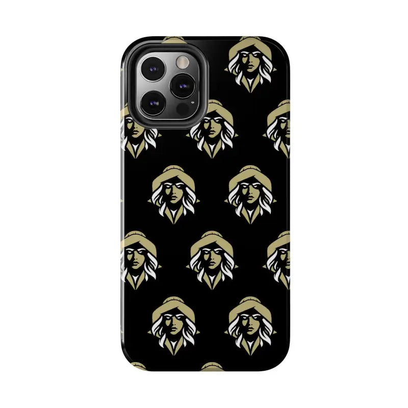Skipper Lax Black Tough Phone Case featuring woman’s face design for stylish protection