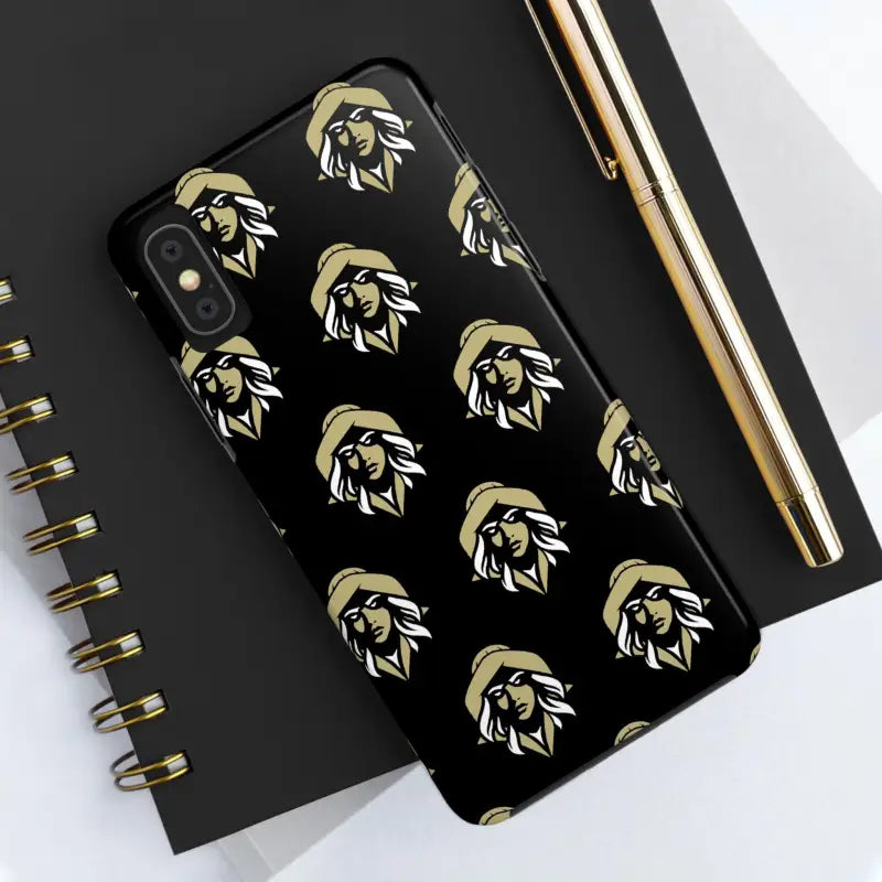 Patterned Skipper Lax Black Tough Phone Case featuring Woman Face Design