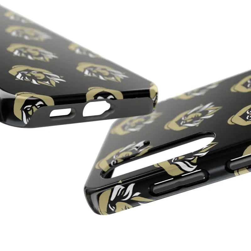 Skipper Lax Black Tough Phone Case featuring a Woman Face Design with vibrant patterns