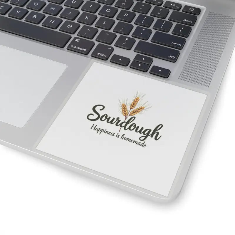 Laptop featuring Sourdough Bakery Sticker with Wheat Graphic design