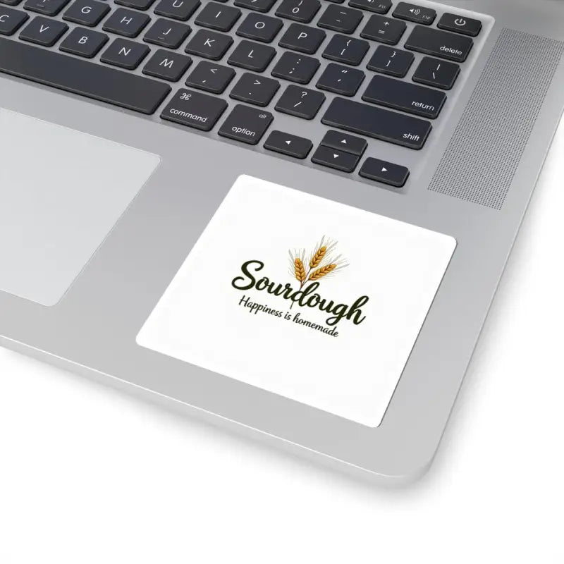 Square sticker featuring a sourdough design for Sourdough Bakery with wheat graphic