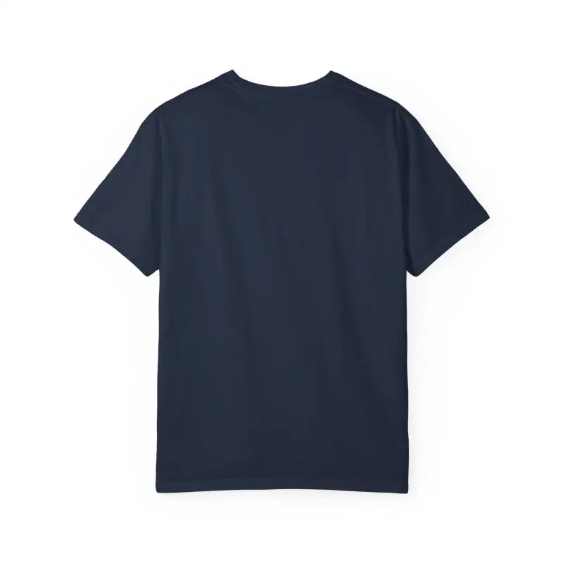 Dark blue Stay Out Of My Business unisex t-shirt with cartoon graphics displayed