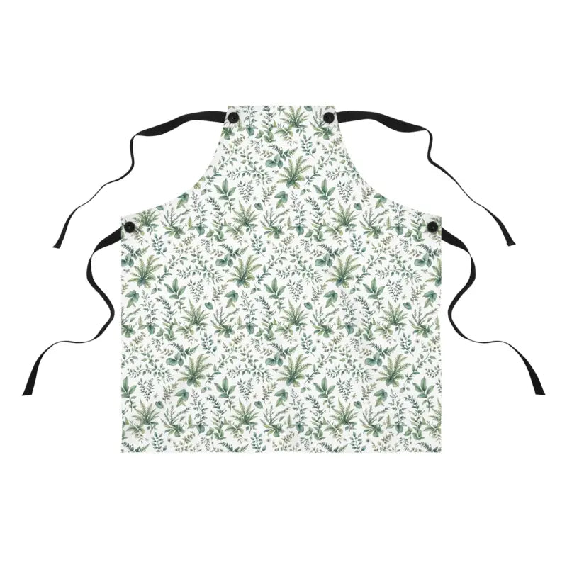 Floral-patterned apron with black ties for Stylish Plant Lovers cooking enjoyment