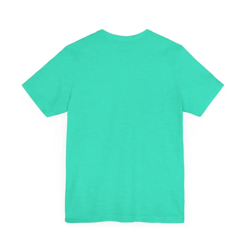 Aqua-colored Summer Lovin Unisex Jersey Tee in Beige Peach Aqua displayed on a mannequin