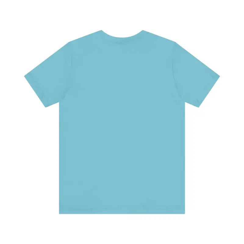 Light blue Summer Lovin Unisex Jersey Tee in Beige Peach Aqua displayed elegantly