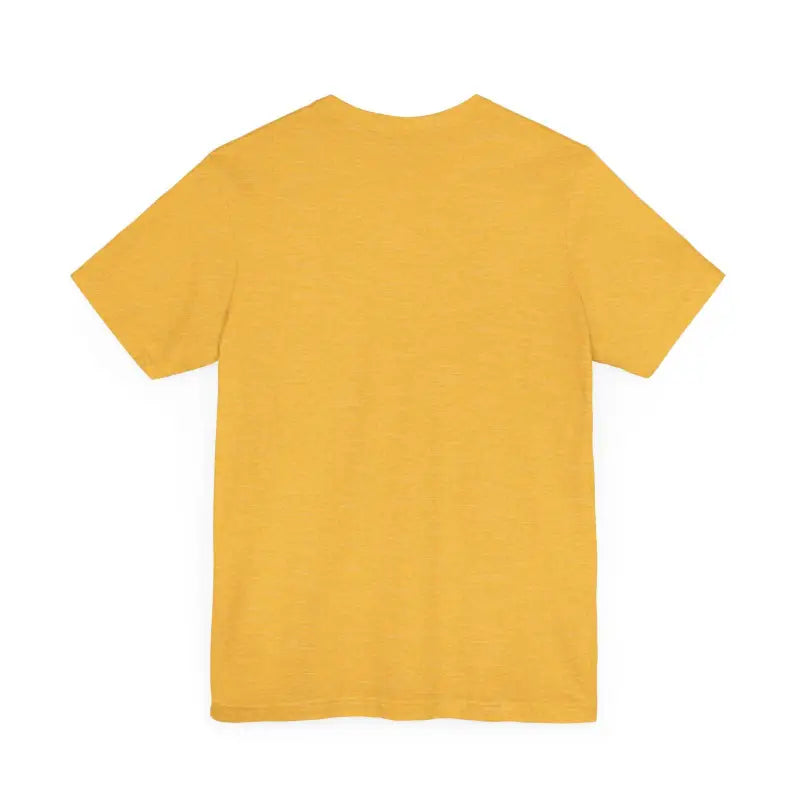 Mustard-colored t-shirt from Summer Lovin Unisex Jersey Tee in Beige Peach Aqua collection