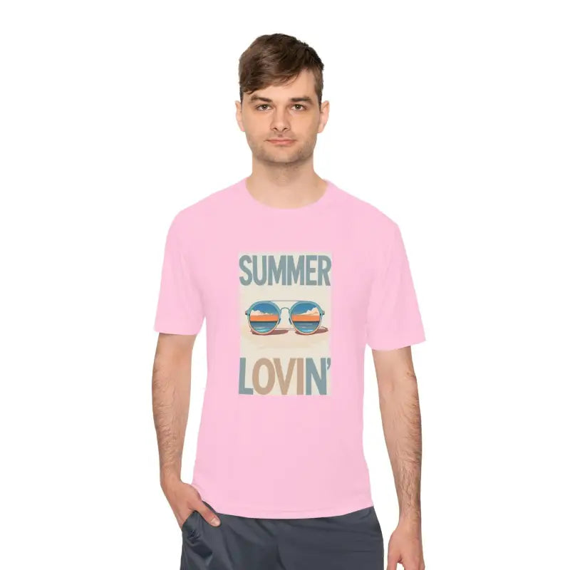 Pink Summer Lovin graphic t-shirt in Summer Lovin Unisex Moisture Wicking Tee collection