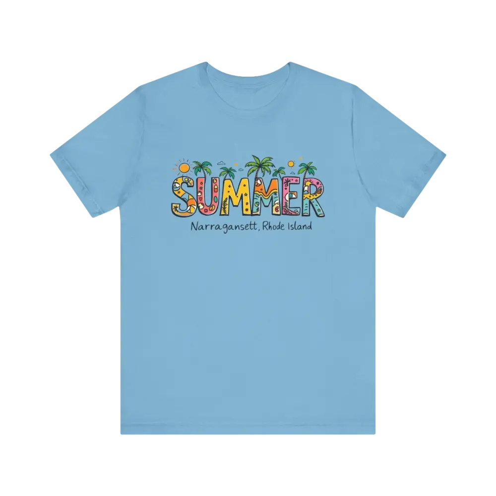 Light blue Summer Narragansett Rhode Island T-shirt from the collection