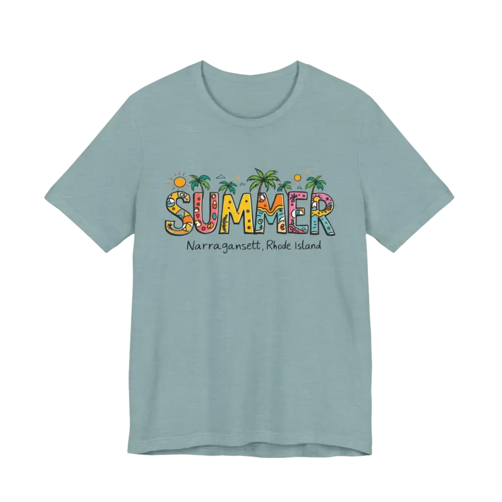 Light blue Summer Narragansett Rhode Island t-shirt from Summer T-Shirt Collection
