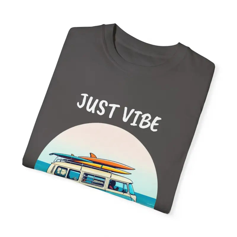 Gray Just Vibe T-shirt with Van graphic in Summer Vibes unisex garment dyed design