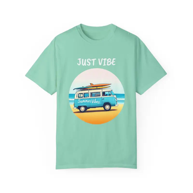 Mint green Summer Vibes Unisex Garment Dyed T Shirt with Van Graphics
