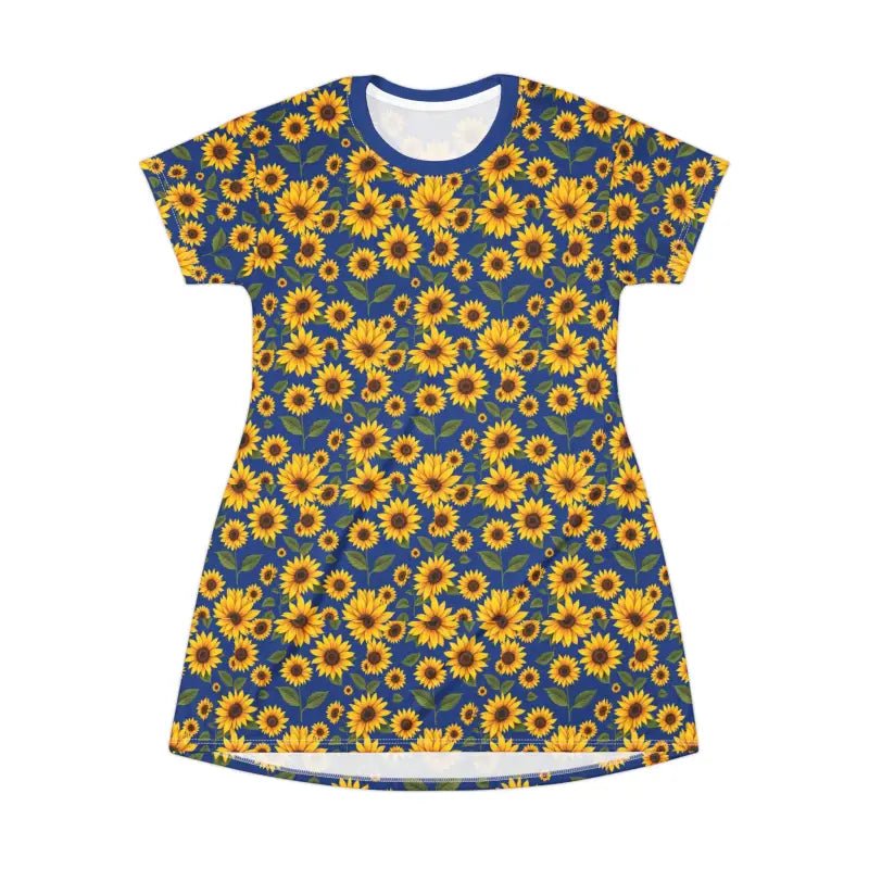 Sunflower-patterned blue dress from the Sunflower Pattern T-Shirt Dress collection