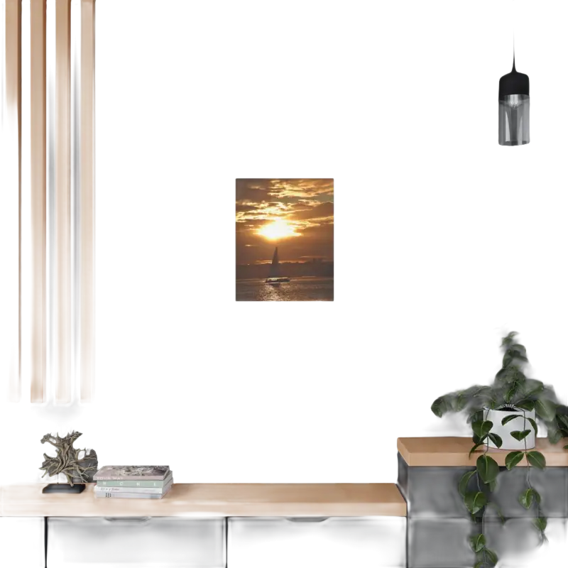 Sailboat sunset canvas print showcasing a stunning Sunset Sailboat Silhouette design