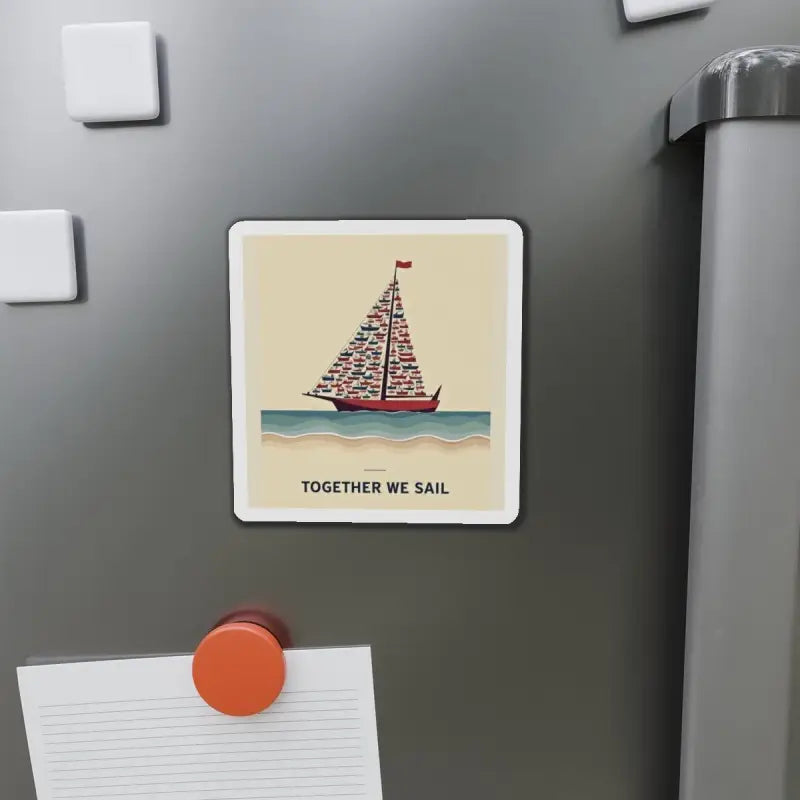 Sailboat magnet from Together We Sail custom die cut vinyl design art piece