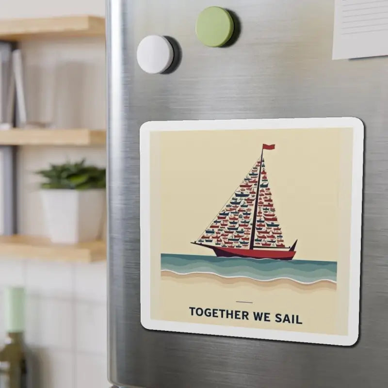 Sailboat magnet from Together We Sail custom die cut vinyl design for home decor