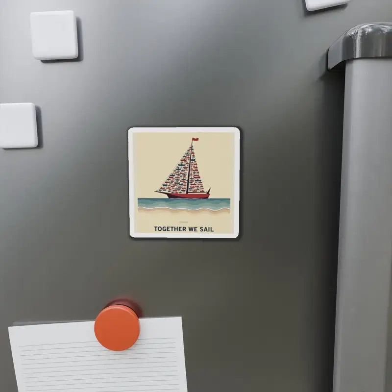 Sailboat magnet from Together We Sail custom die cut vinyl design art collection