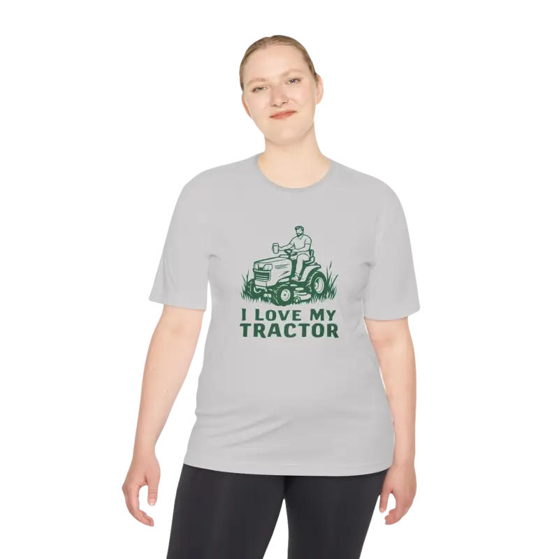 Gray t-shirt featuring a tractor graphic from Tractor Graphic T Shirts collection
