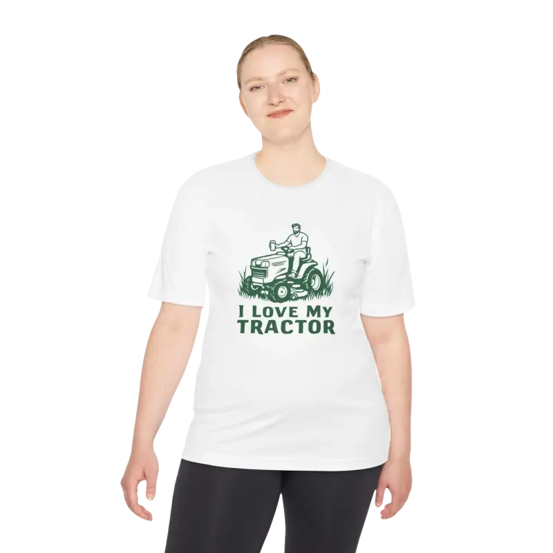 White tractor graphic t-shirt from Tractor Graphic T Shirts collection