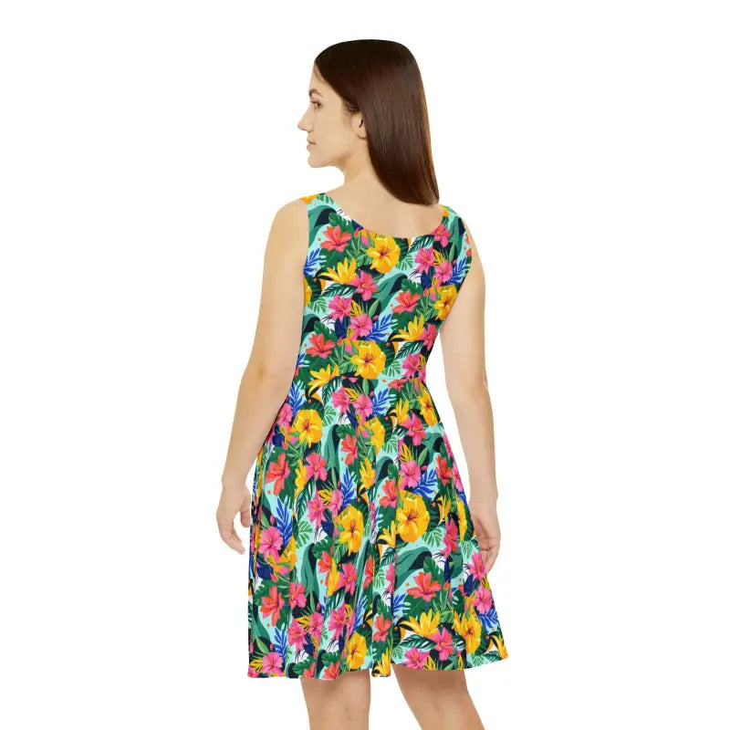 Floral print sleeveless dress featuring a flattering design in the Tropical Floral line