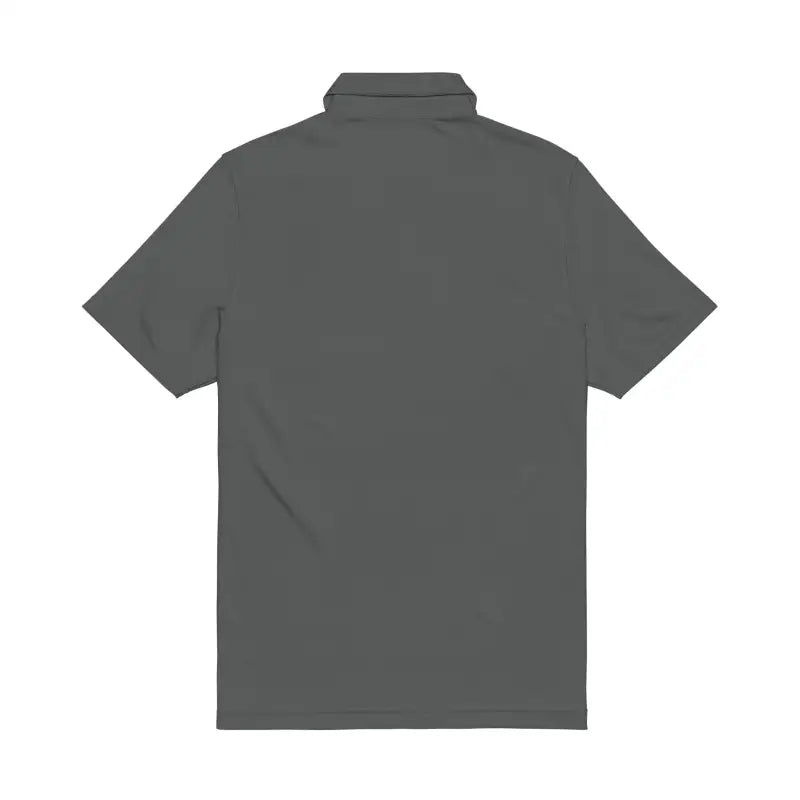 Gray short-sleeved Under Armour Men’s Polo Shirt with embroidered Rhody design