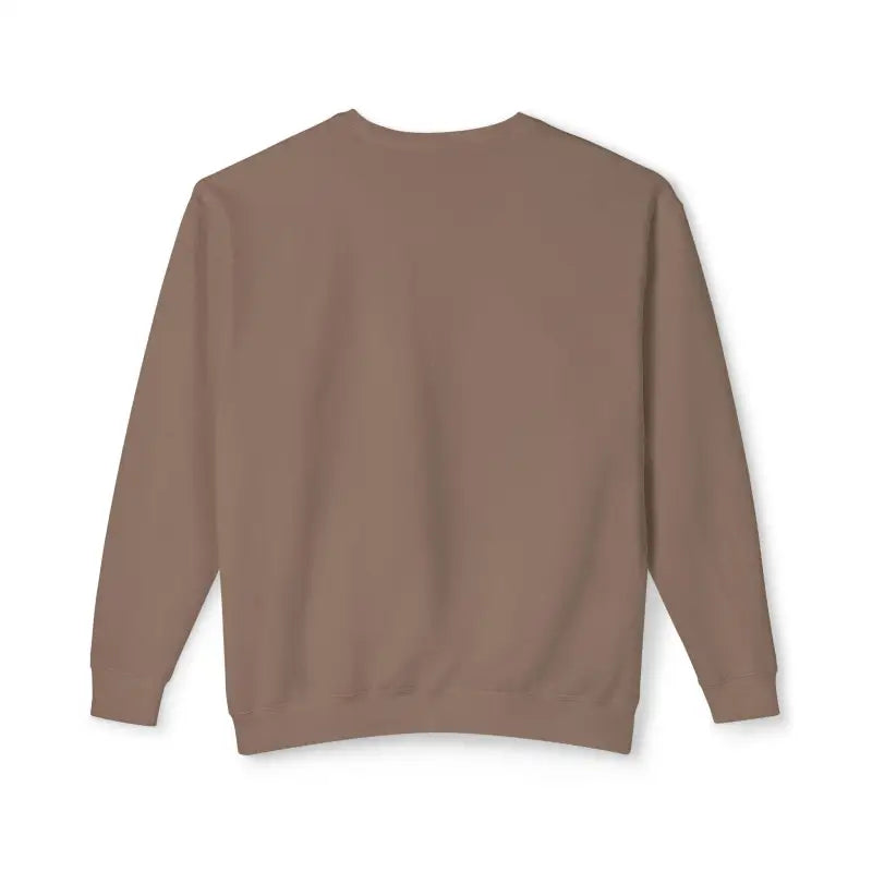 Mocha-colored Unisex Lightweight Crewneck Sweatshirt featuring a Potted Plant Design