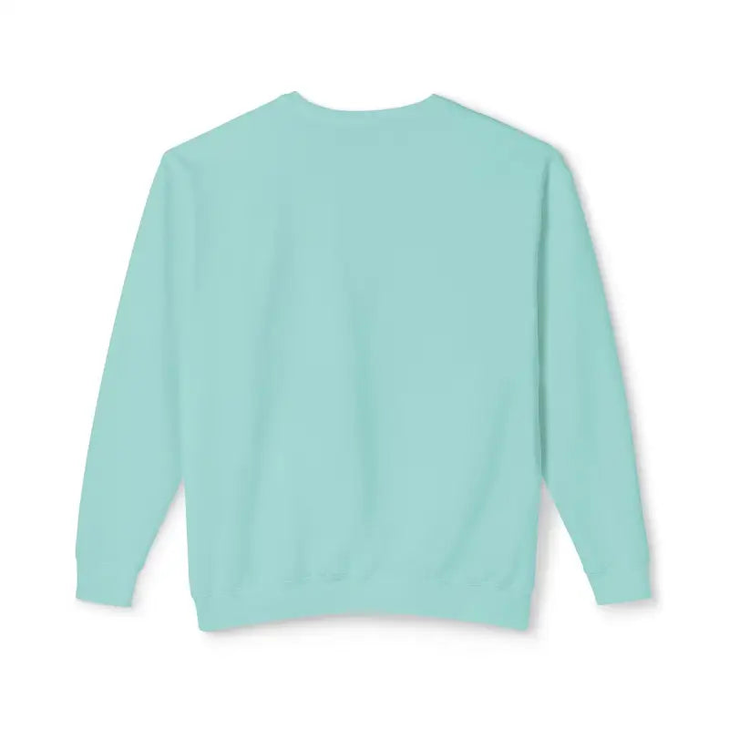 Mint green Unisex Lightweight Crewneck Sweatshirt with Potted Plant Design displayed