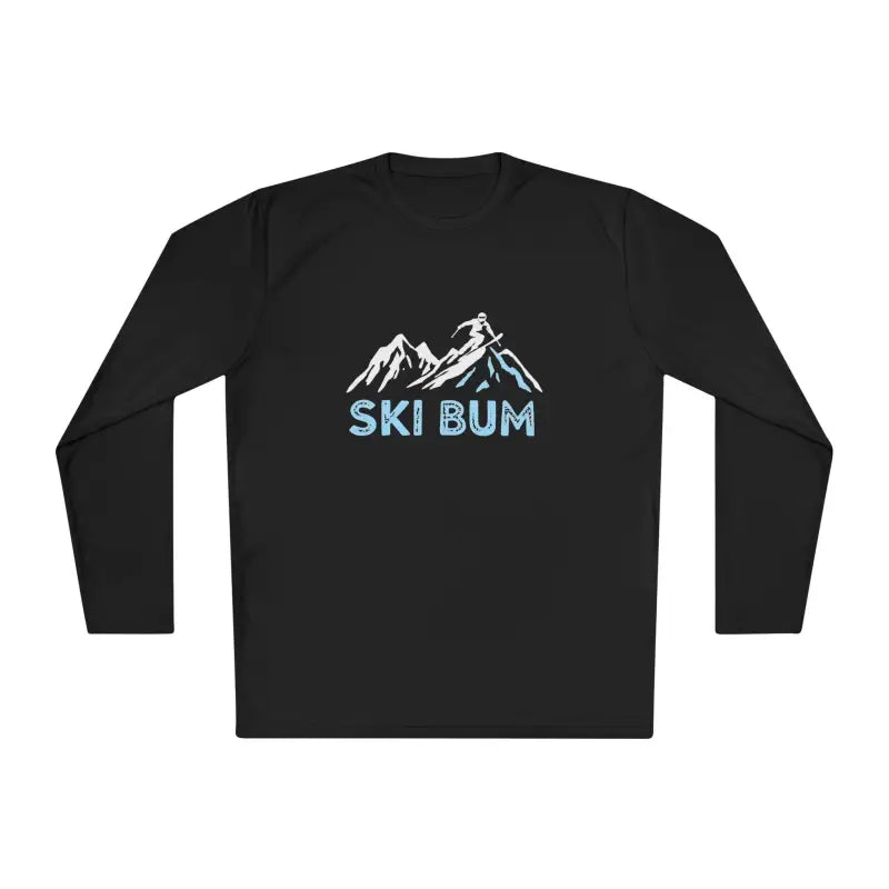 Black long-sleeved Unisex Ski Bum Long Sleeve Tee in sport material for activewear
