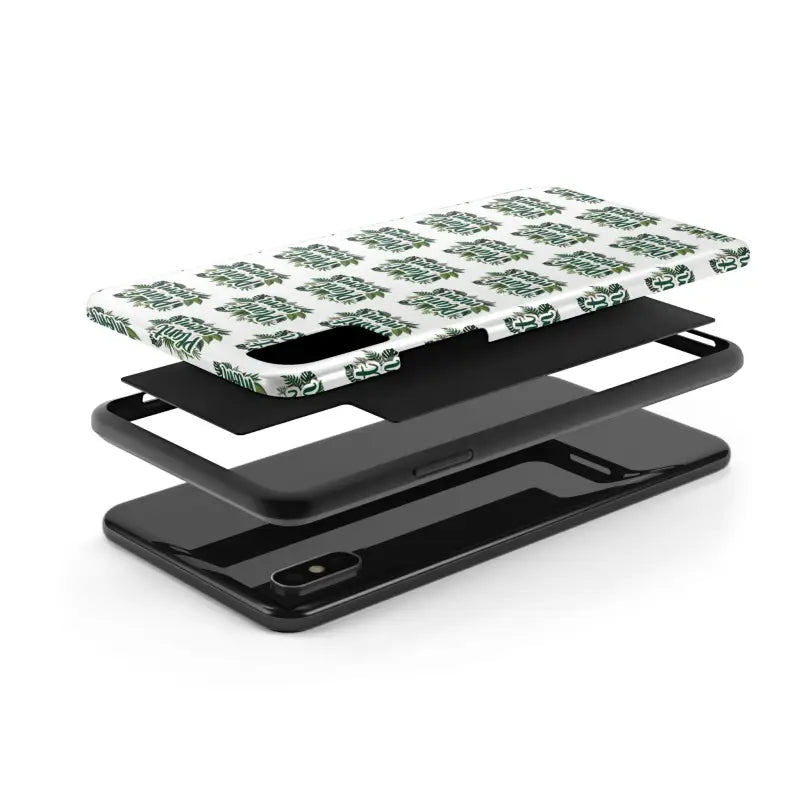 Exploded view of White Biodegradable Shockproof Plant Phone Case for iPhone XS Max