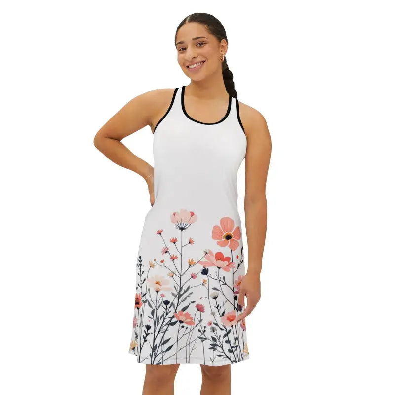 White floral-print racerback dress from the White Floral Print Women’s Dress collection