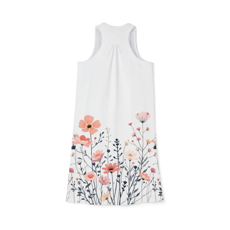 White floral-print nightgown featured in White Floral Print Women’s Dress collection