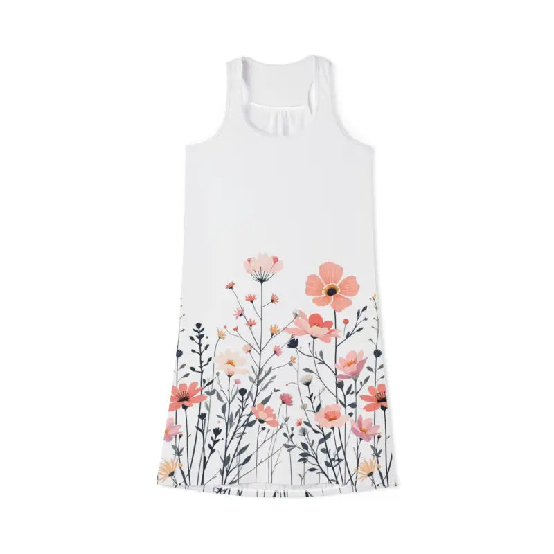 White floral-print sundress for women, perfect for casual summer outings